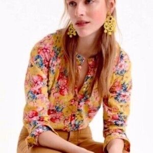 J.Crew Liberty Magical Bouquet Floral Print Classic Popover Top